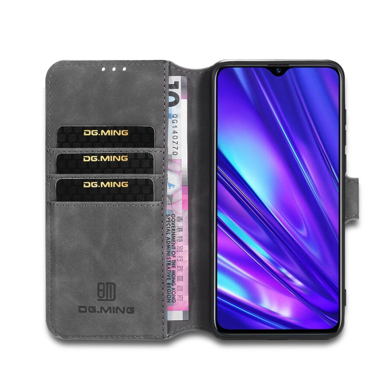 For OPPO Realme 5 Pro DG.MING Retro Oil Side Horizontal Flip Leather Case with Holder & Card Solt & Wallet