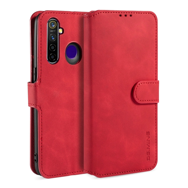 For OPPO Realme 5 Pro DG.MING Retro Oil Side Horizontal Flip Leather Case with Holder & Card Solt & Wallet