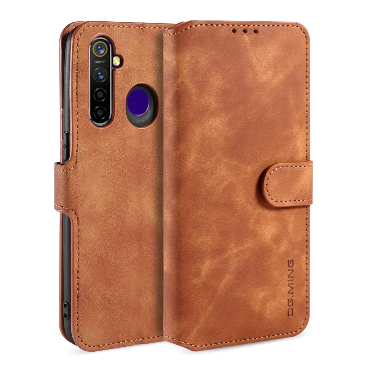 For OPPO Realme 5 Pro DG.MING Retro Oil Side Horizontal Flip Leather Case with Holder & Card Solt & Wallet