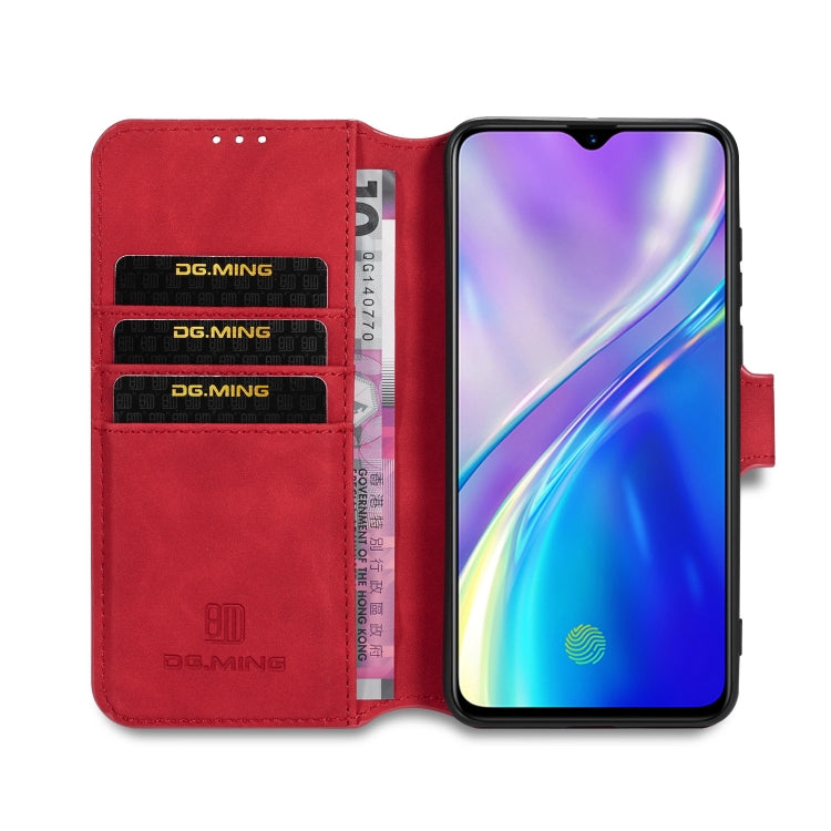 For OPPO Realme 6 DG.MING Retro Oil Side Horizontal Flip Leather Case with Holder & Card Solt & Wallet