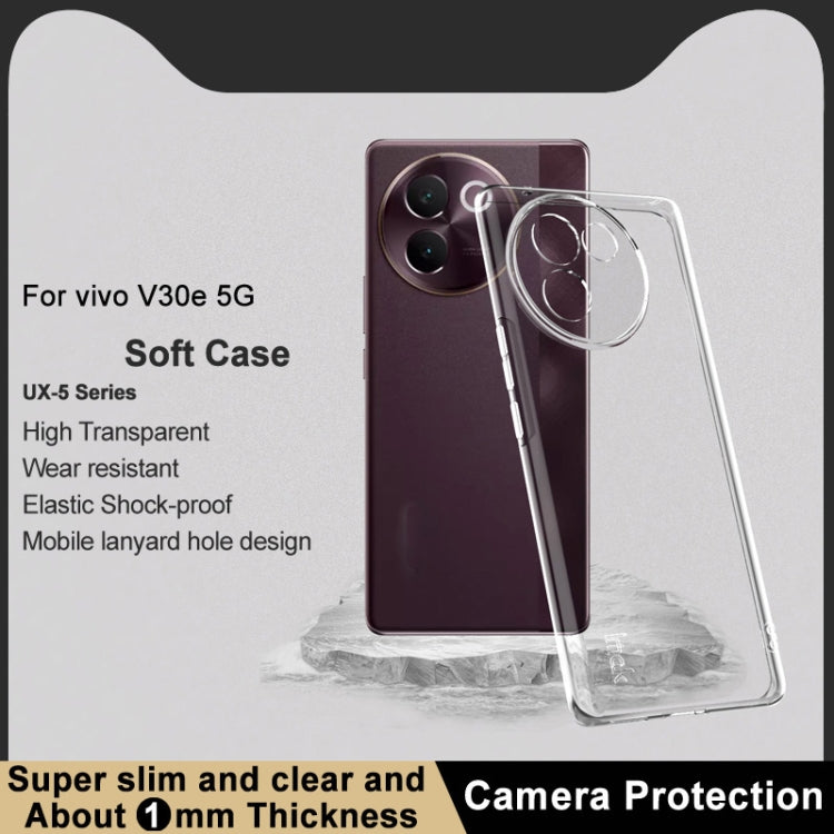 For vivo V30e 5G IMAK UX-5 Series Transparent TPU Phone Case - Transparent