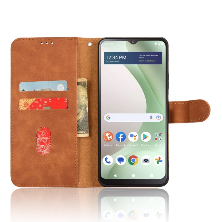 For BLU View 5 Skin Feel Magnetic Flip Leather Phone Case