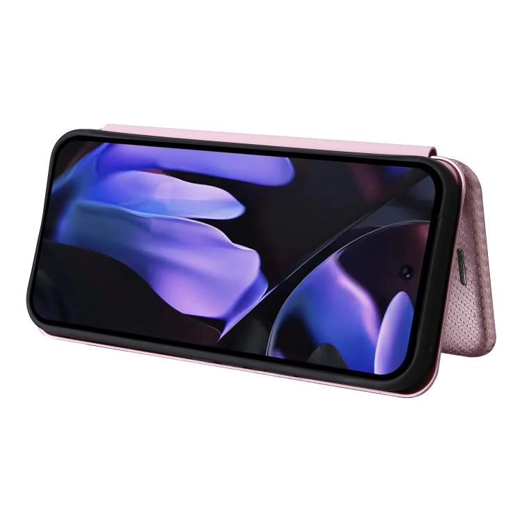 For Google Pixel 9a Carbon Fiber Texture Flip Leather Phone Case