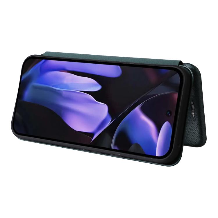 For Google Pixel 9a Carbon Fiber Texture Flip Leather Phone Case