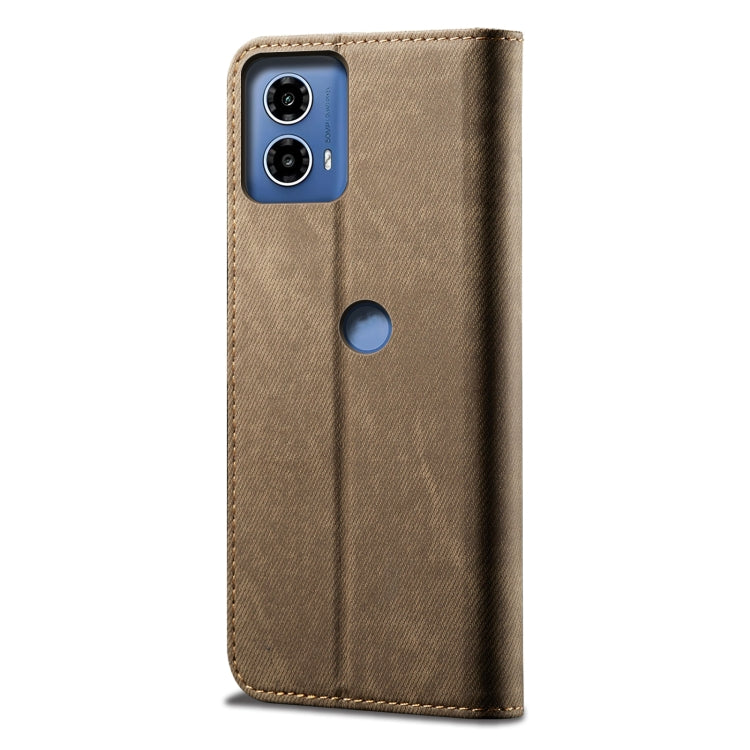 For Motorola Moto G34 Denim Texture Flip Leather Phone Case