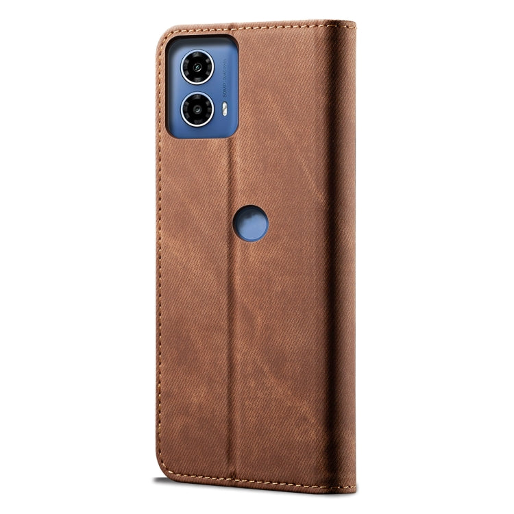 For Motorola Moto G34 Denim Texture Flip Leather Phone Case