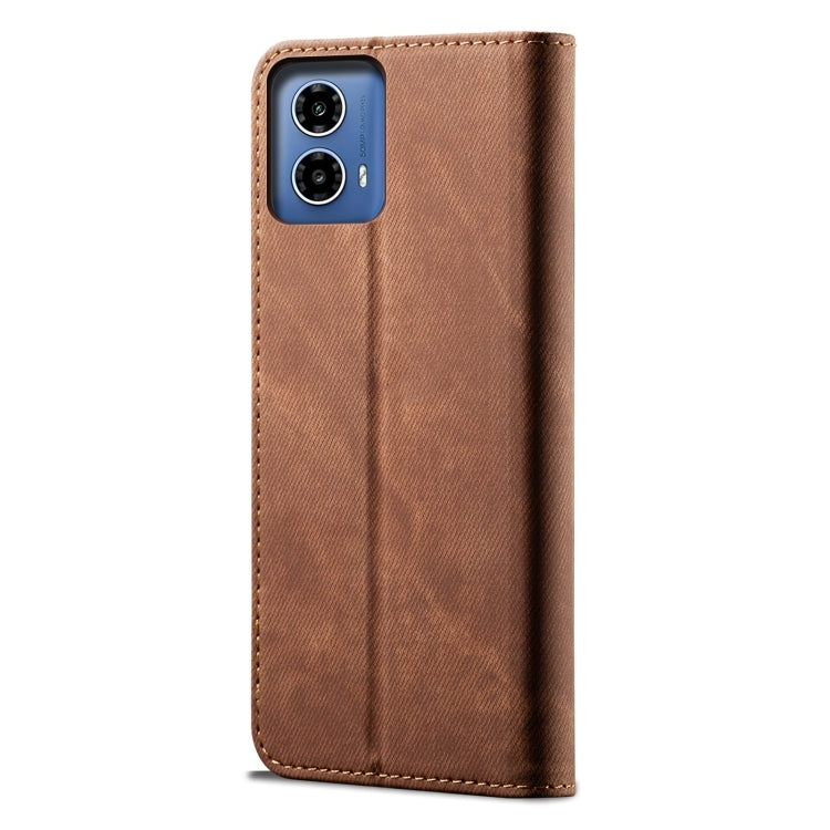 For Motorola Moto G85 Denim Texture Flip Leather Phone Case
