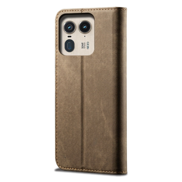 For Motorola Edge 50 Ultra Denim Texture Flip Leather Phone Case