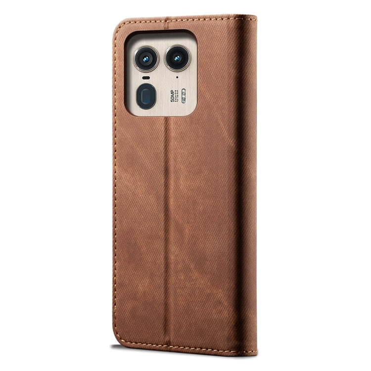For Motorola Edge 50 Ultra Denim Texture Flip Leather Phone Case