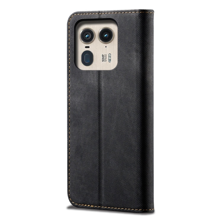 For Motorola Edge 50 Ultra Denim Texture Flip Leather Phone Case
