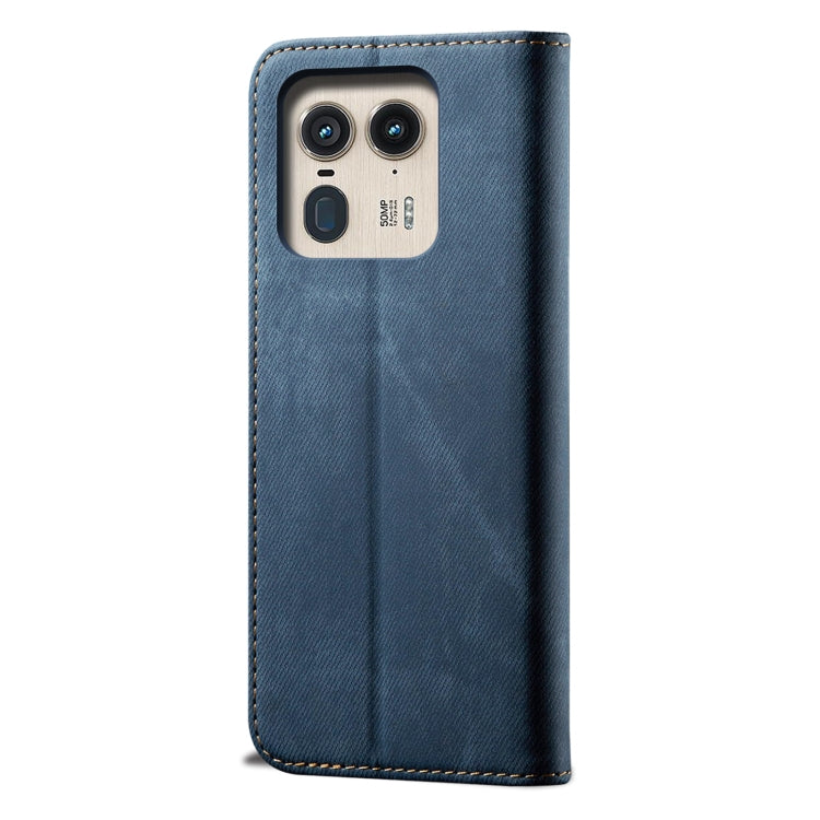 For Motorola Edge 50 Ultra Denim Texture Flip Leather Phone Case