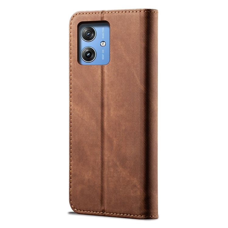 For Motorola Moto G64 5G Global Denim Texture Flip Leather Phone Case