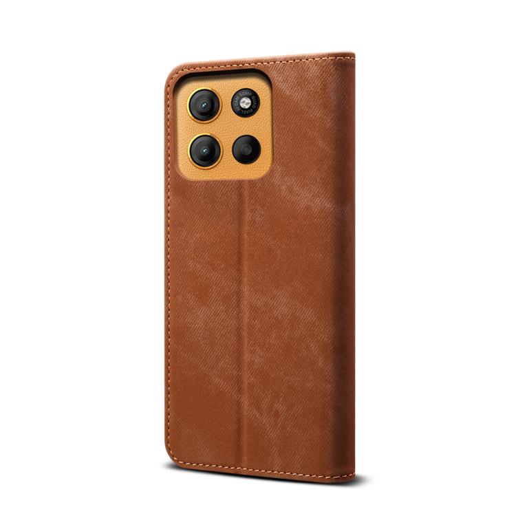 For Motorola Moto G15 Denim Texture Flip Leather Phone Case
