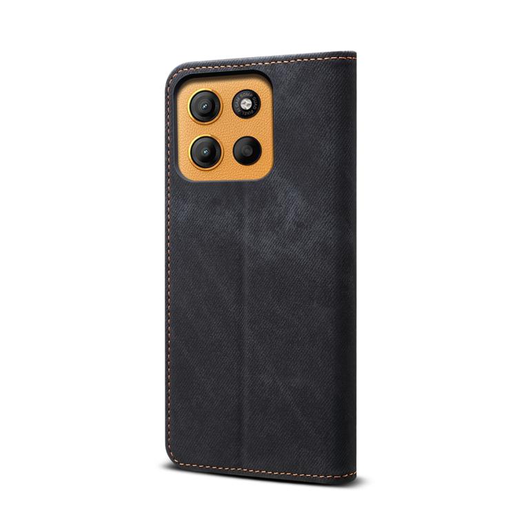 For Motorola Moto G15 Denim Texture Flip Leather Phone Case