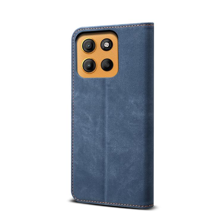 For Motorola Moto G15 Denim Texture Flip Leather Phone Case