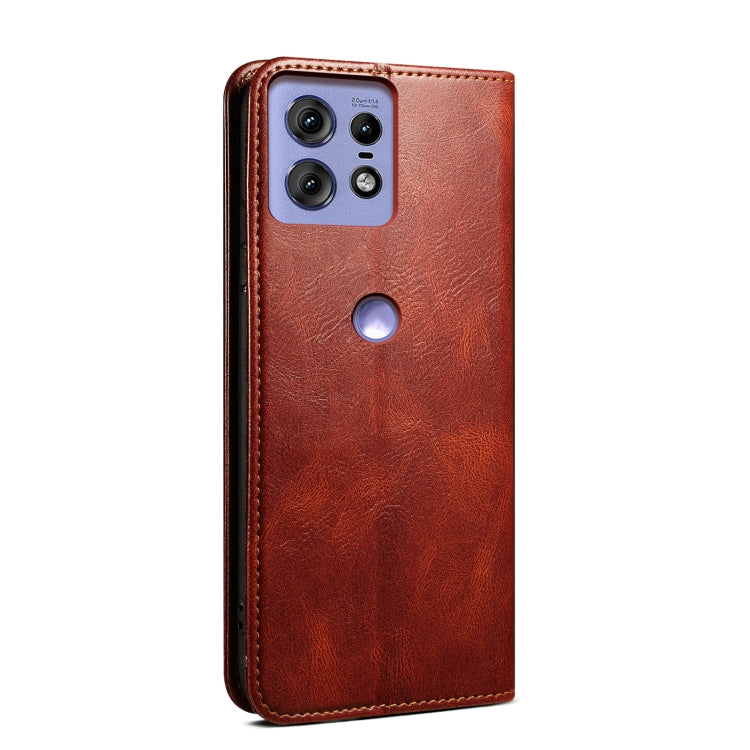 For Motorola Edge 50 Pro 5G Oil Wax Crazy Horse Texture Leather Phone Case