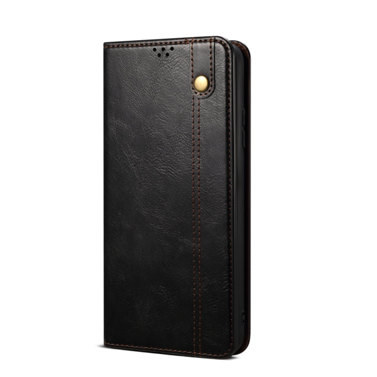 For Motorola Moto G34 Oil Wax Crazy Horse Texture Leather Phone Case