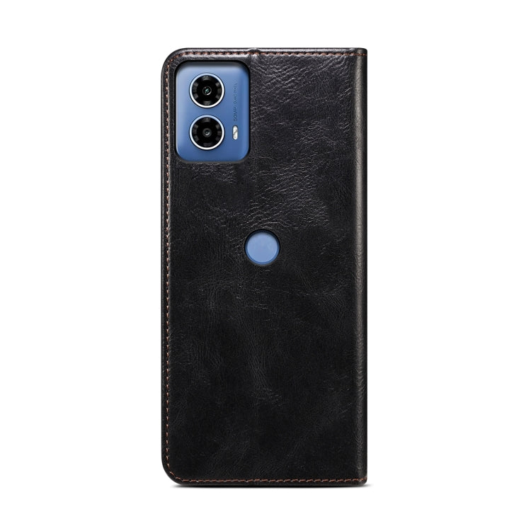 For Motorola Moto G34 Oil Wax Crazy Horse Texture Leather Phone Case