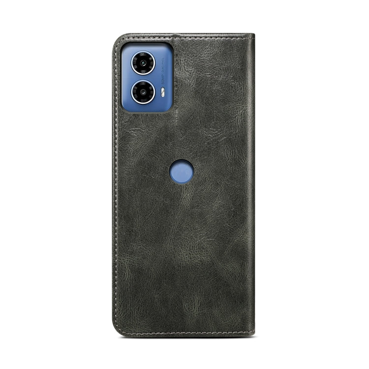 For Motorola Moto G34 Oil Wax Crazy Horse Texture Leather Phone Case