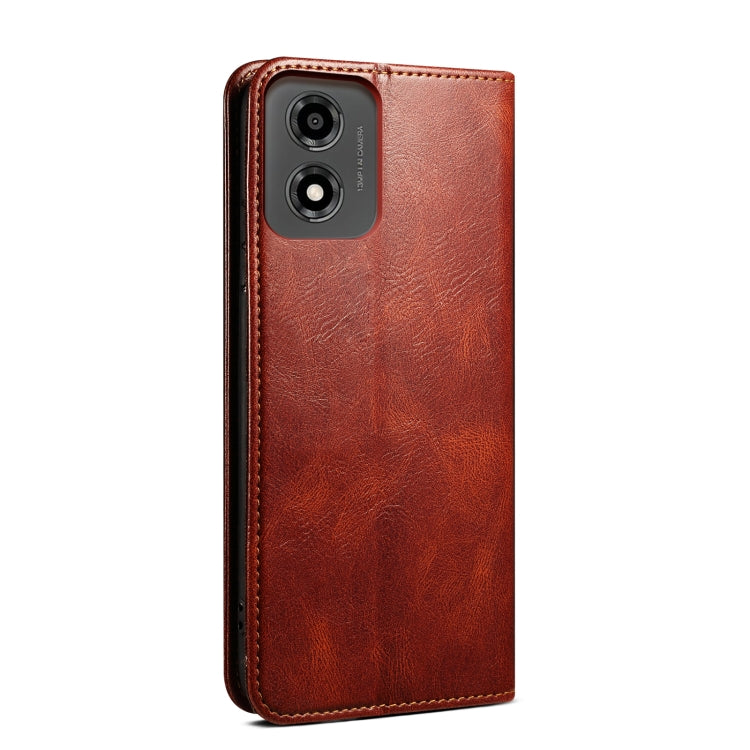 For Motorola Moto E14 Oil Wax Crazy Horse Texture Leather Phone Case