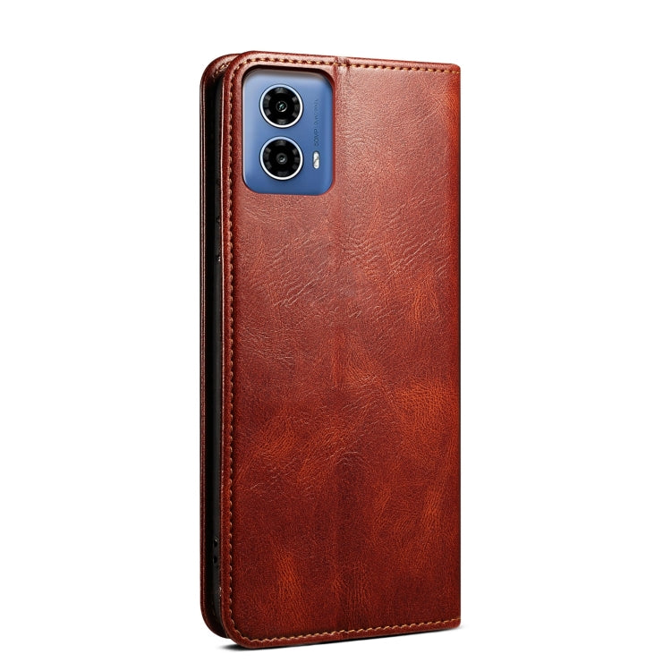 For Motorola Moto G85 Oil Wax Crazy Horse Texture Leather Phone Case