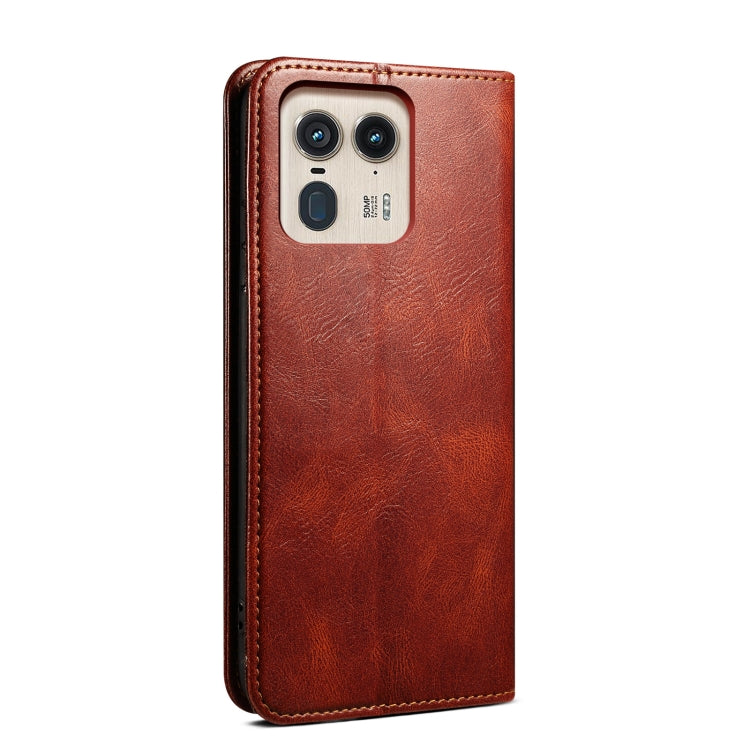 For Motorola Edge 50 Ultra Oil Wax Crazy Horse Texture Leather Phone Case