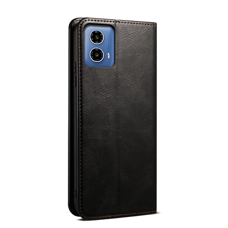 For Motorola Moto G35 Oil Wax Crazy Horse Texture Leather Phone Case
