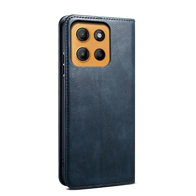 For Motorola Moto G15 Oil Wax Crazy Horse Texture Leather Phone Case