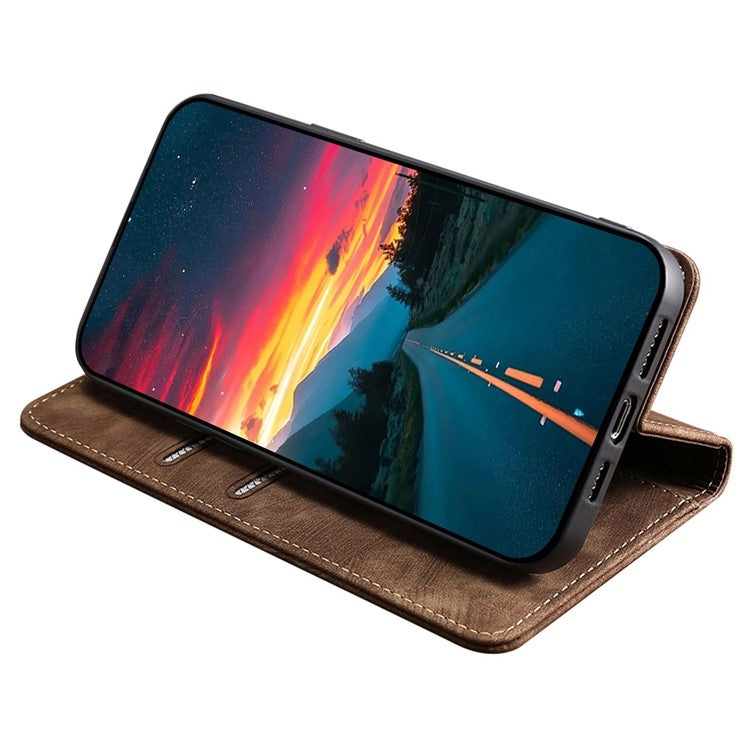 For itel RS4 4G RFID Anti-theft Brush Magnetic Leather Phone Case