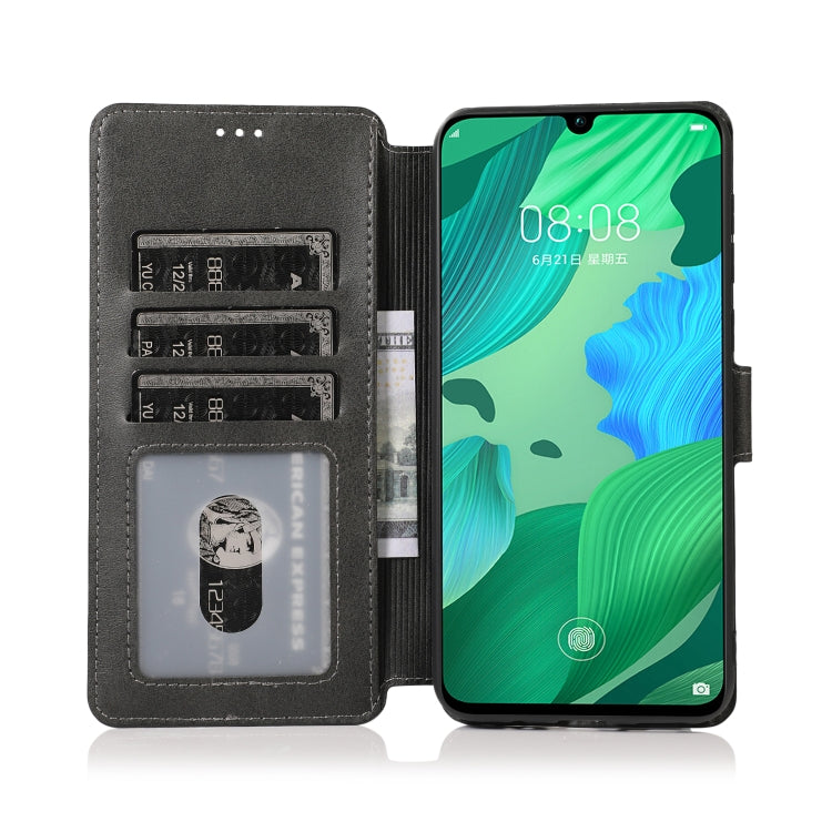 For Huawei Nova 5 Calf Texture Magnetic Buckle Horizontal Flip Leather Case with Holder & Card Slots & Wallet & Photo Frame