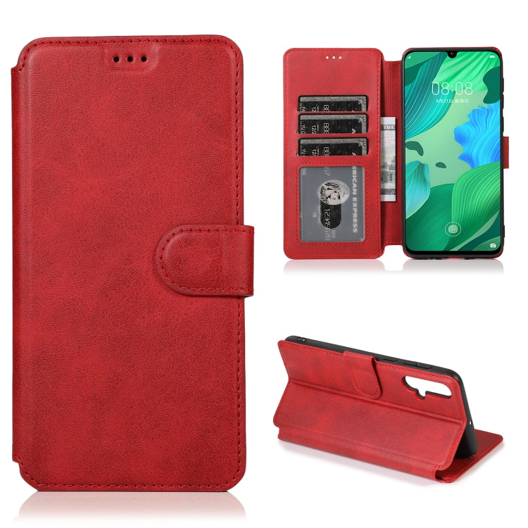 For Huawei Nova 5 Calf Texture Magnetic Buckle Horizontal Flip Leather Case with Holder & Card Slots & Wallet & Photo Frame
