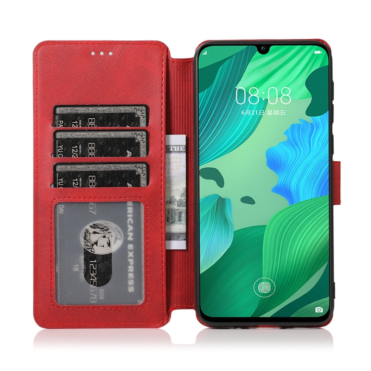 For Huawei Nova 5 Calf Texture Magnetic Buckle Horizontal Flip Leather Case with Holder & Card Slots & Wallet & Photo Frame