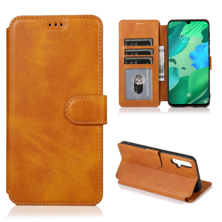 For Huawei Nova 5 Calf Texture Magnetic Buckle Horizontal Flip Leather Case with Holder & Card Slots & Wallet & Photo Frame