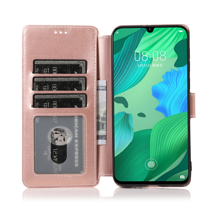 For Huawei Nova 5 Calf Texture Magnetic Buckle Horizontal Flip Leather Case with Holder & Card Slots & Wallet & Photo Frame