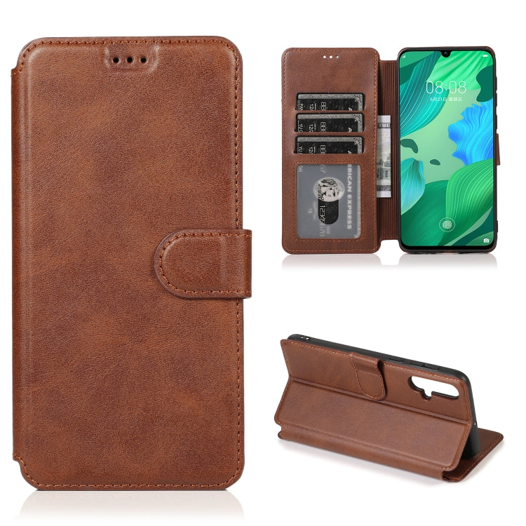 For Huawei Nova 5 Calf Texture Magnetic Buckle Horizontal Flip Leather Case with Holder & Card Slots & Wallet & Photo Frame