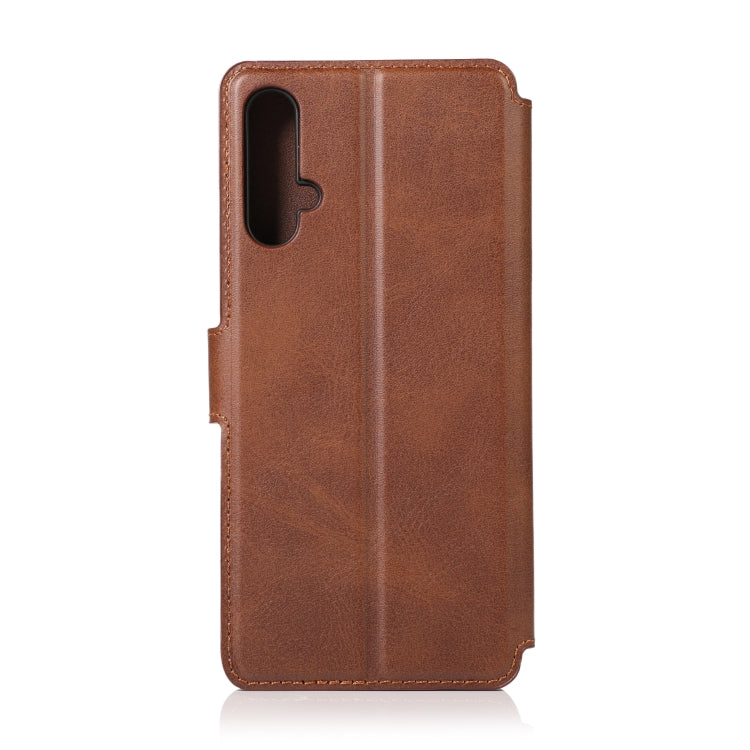 For Huawei Nova 5 Calf Texture Magnetic Buckle Horizontal Flip Leather Case with Holder & Card Slots & Wallet & Photo Frame