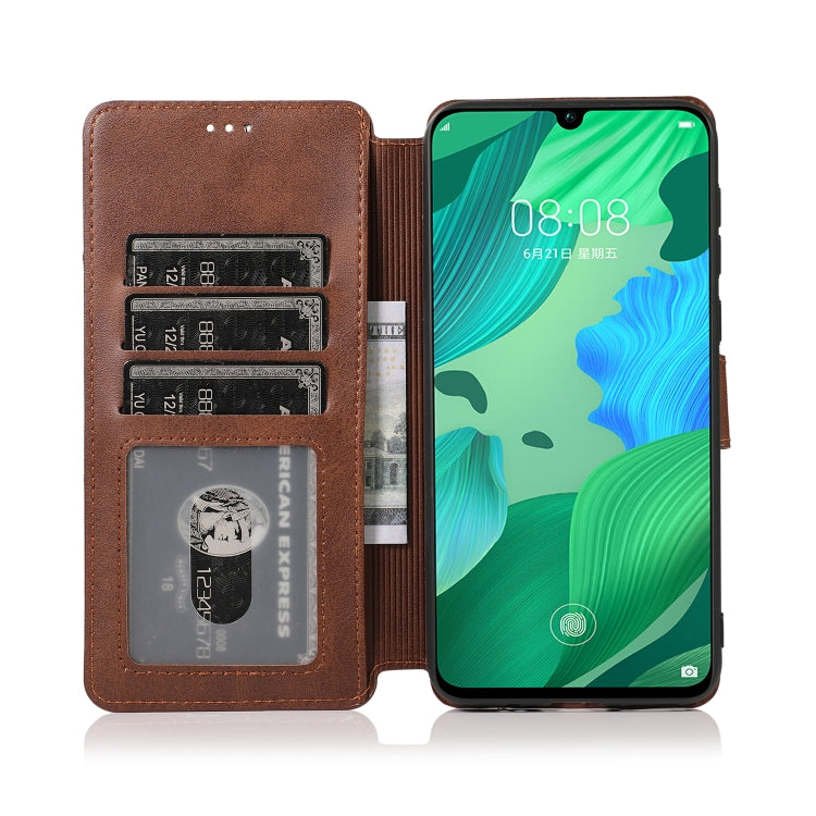 For Huawei Nova 5 Calf Texture Magnetic Buckle Horizontal Flip Leather Case with Holder & Card Slots & Wallet & Photo Frame