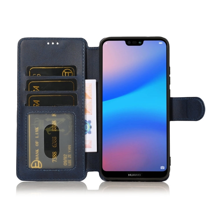 For Huawei P20 Lite Calf Texture Magnetic Buckle Horizontal Flip Leather Case with Holder & Card Slots & Wallet & Photo Frame