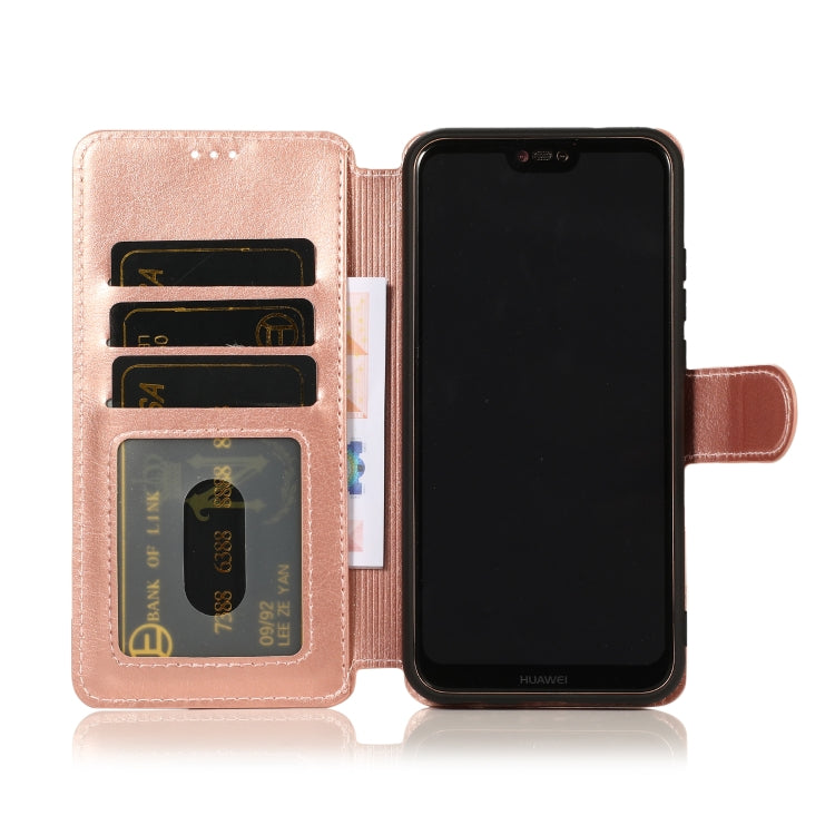 For Huawei P20 Lite Calf Texture Magnetic Buckle Horizontal Flip Leather Case with Holder & Card Slots & Wallet & Photo Frame