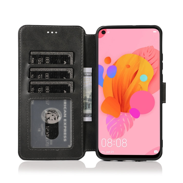 For Huawei P20 Lite 2019 Calf Texture Magnetic Buckle Horizontal Flip Leather Case with Holder & Card Slots & Wallet & Photo Frame
