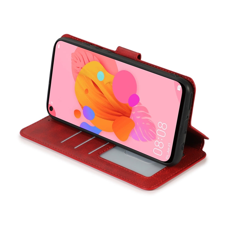 For Huawei P20 Lite 2019 Calf Texture Magnetic Buckle Horizontal Flip Leather Case with Holder & Card Slots & Wallet & Photo Frame