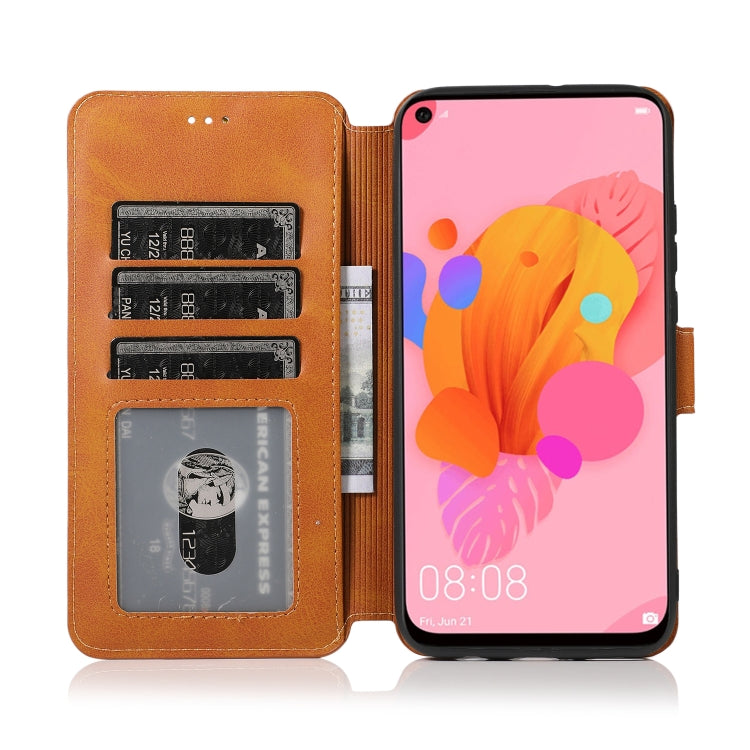 For Huawei P20 Lite 2019 Calf Texture Magnetic Buckle Horizontal Flip Leather Case with Holder & Card Slots & Wallet & Photo Frame