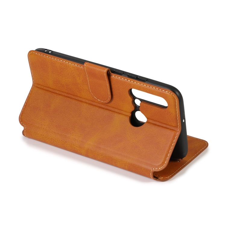 For Huawei P20 Lite 2019 Calf Texture Magnetic Buckle Horizontal Flip Leather Case with Holder & Card Slots & Wallet & Photo Frame