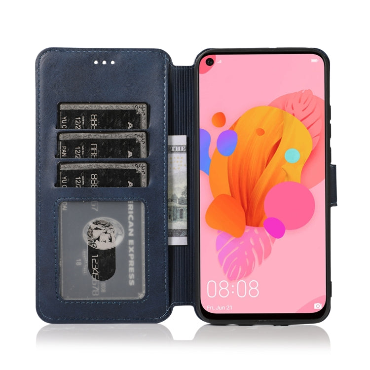 For Huawei P20 Lite 2019 Calf Texture Magnetic Buckle Horizontal Flip Leather Case with Holder & Card Slots & Wallet & Photo Frame