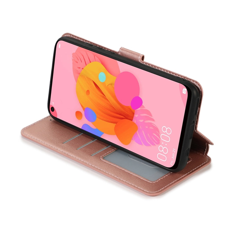 For Huawei P20 Lite 2019 Calf Texture Magnetic Buckle Horizontal Flip Leather Case with Holder & Card Slots & Wallet & Photo Frame