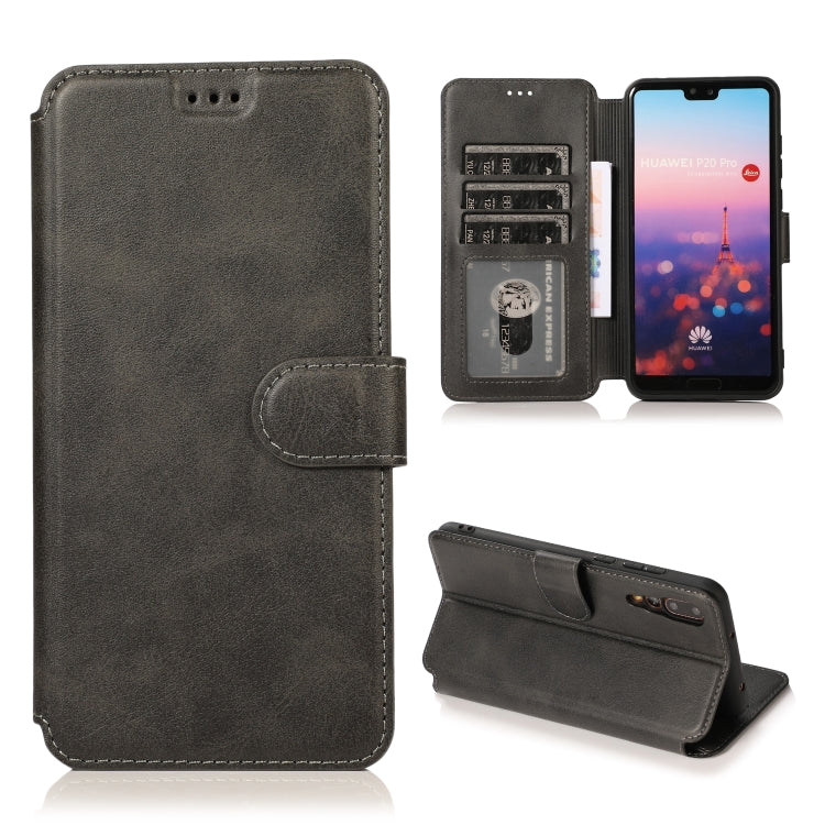 For Huawei P20 Pro Calf Texture Magnetic Buckle Horizontal Flip Leather Case with Holder & Card Slots & Wallet & Photo Frame