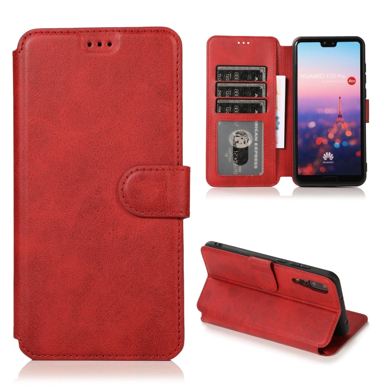 For Huawei P20 Pro Calf Texture Magnetic Buckle Horizontal Flip Leather Case with Holder & Card Slots & Wallet & Photo Frame