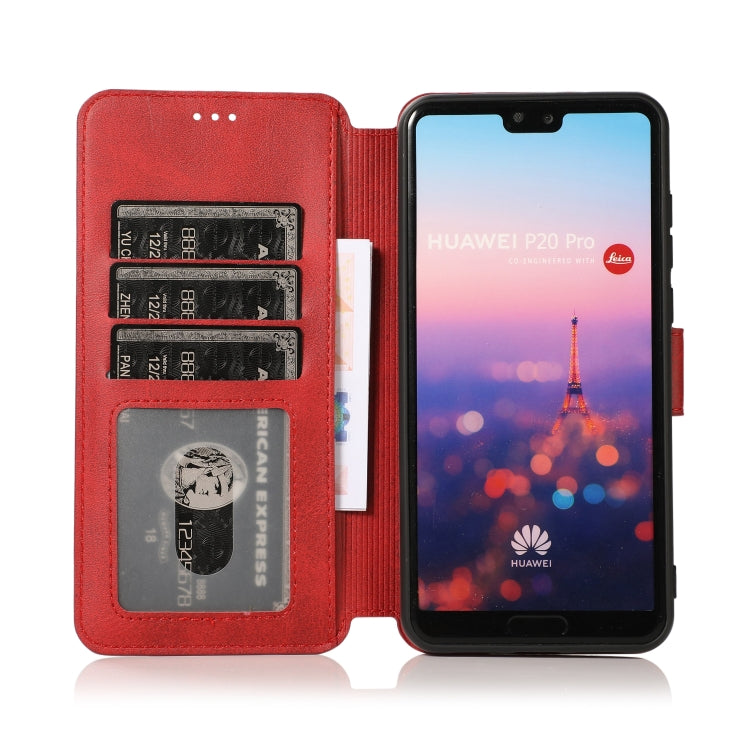 For Huawei P20 Pro Calf Texture Magnetic Buckle Horizontal Flip Leather Case with Holder & Card Slots & Wallet & Photo Frame
