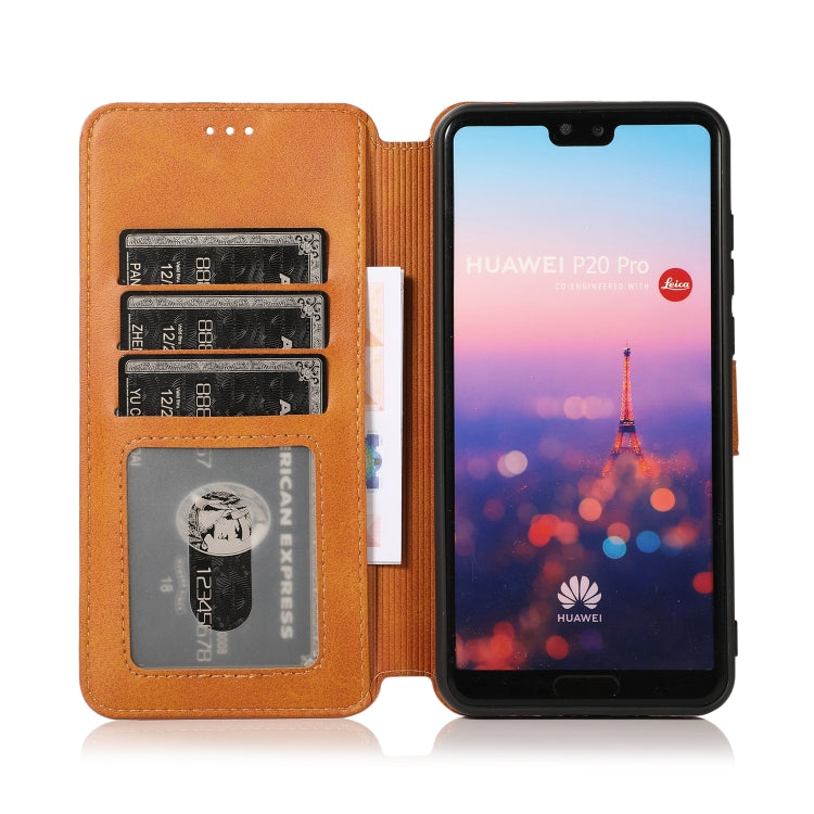 For Huawei P20 Pro Calf Texture Magnetic Buckle Horizontal Flip Leather Case with Holder & Card Slots & Wallet & Photo Frame