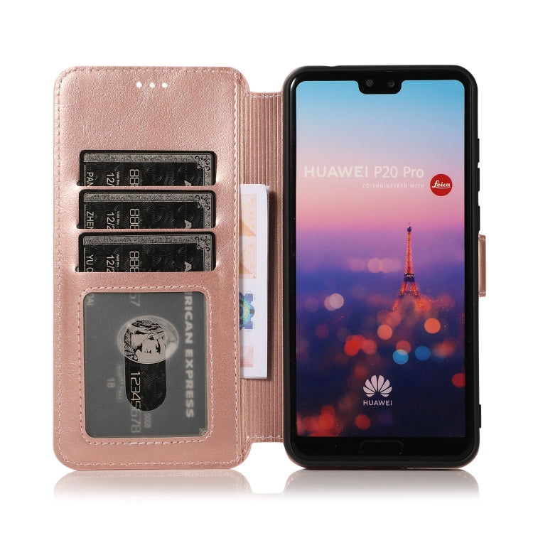 For Huawei P20 Pro Calf Texture Magnetic Buckle Horizontal Flip Leather Case with Holder & Card Slots & Wallet & Photo Frame